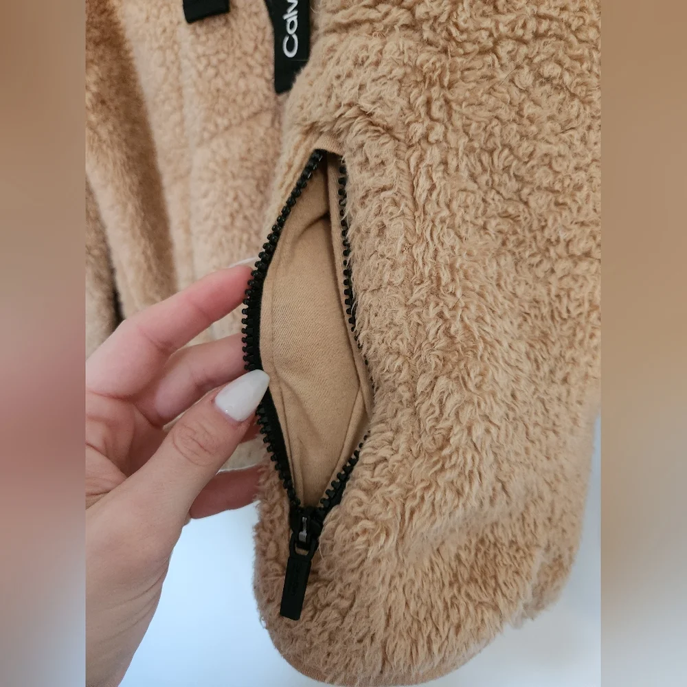 Calvin Klein Sherpa Zip Up Sweater M - Picture 4 of 6
